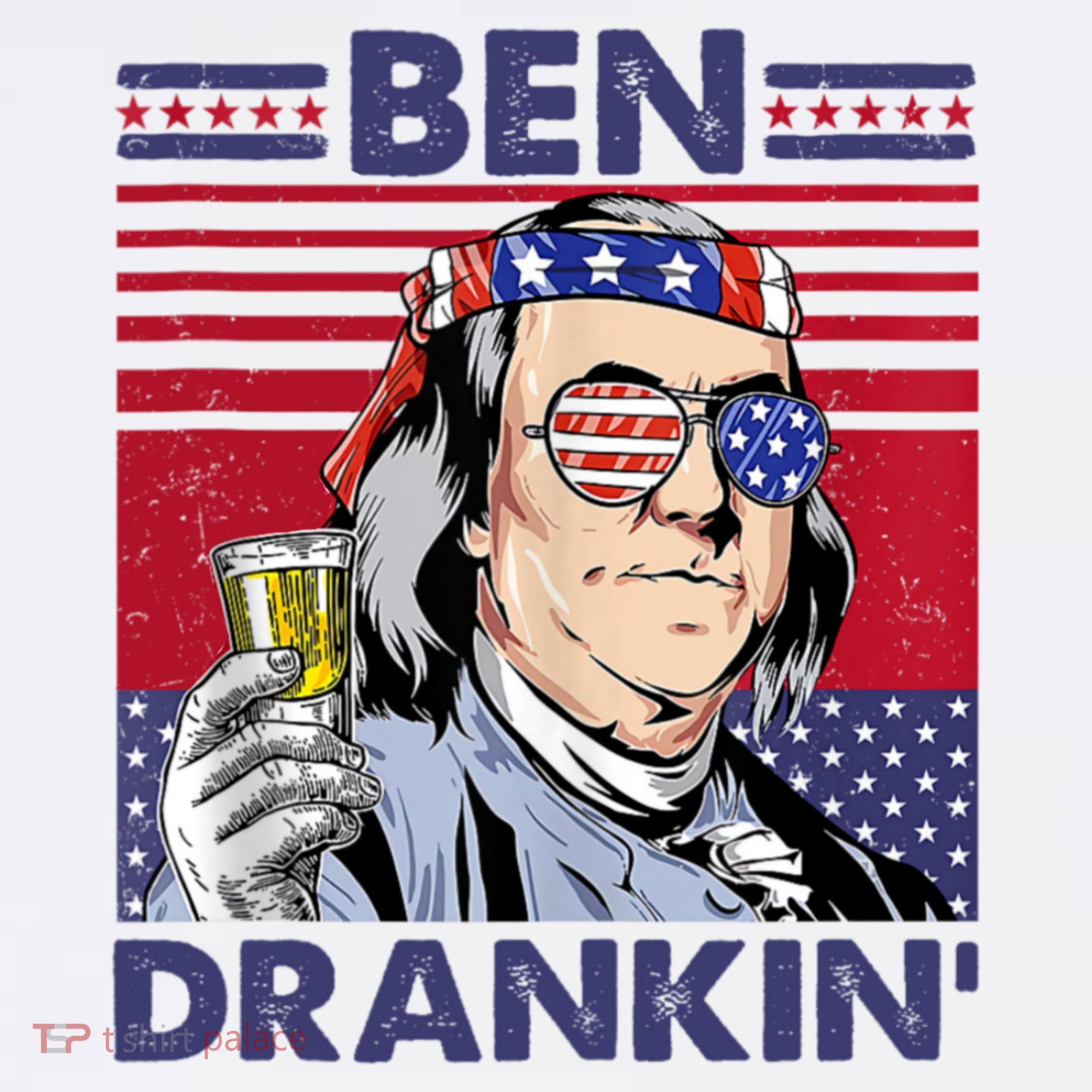 Ben Drankin Funny 4th Of July Drinking Presidents Women's Tank Top
