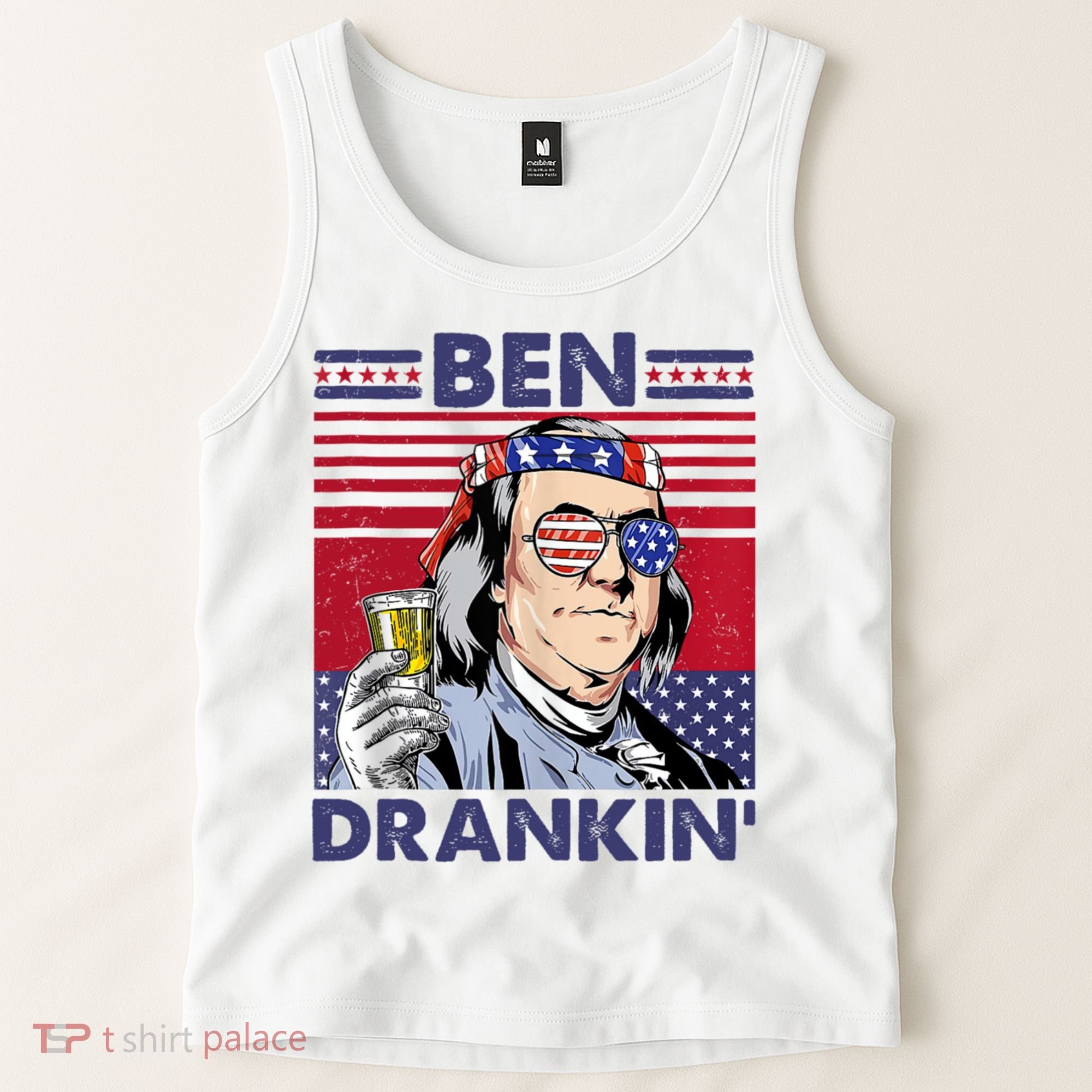 Ben Drankin Funny 4th Of July Drinking Presidents Tank Top