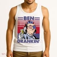 Ben Drankin Funny 4th Of July Drinking Presidents Tank Top thumb 3