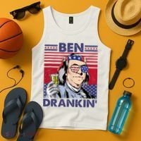 Ben Drankin Funny 4th Of July Drinking Presidents Tank Top thumb 4