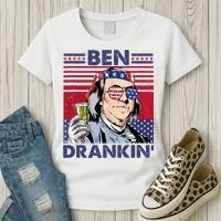 Ben Drankin Funny 4th Of July Drinking Presidents Women's T-Shirt thumb 3