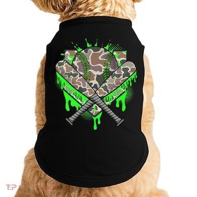 Baseball Drip For Ice Cream Dripping Baseball Camo Doggie Tank