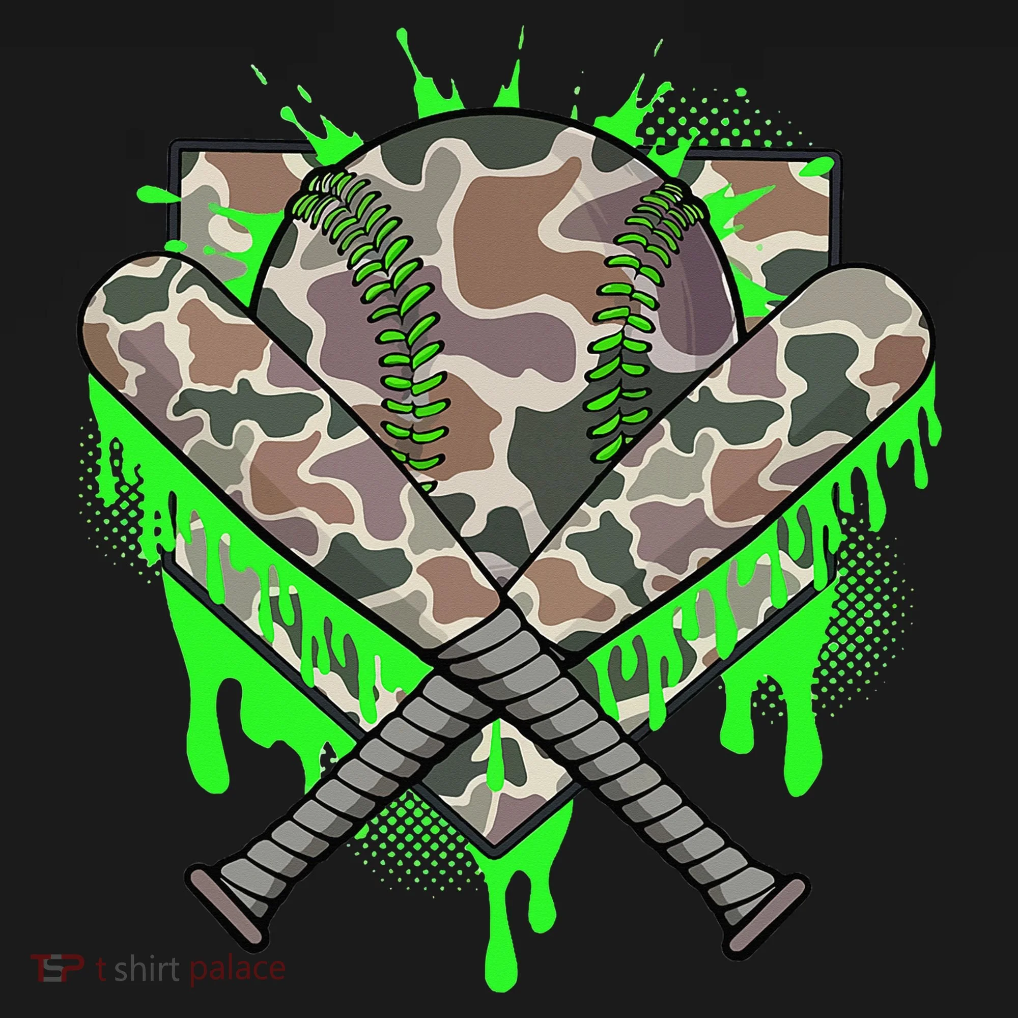 Baseball Drip For Ice Cream Dripping Baseball Camo Hoodie