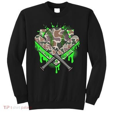 Baseball Drip For Ice Cream Dripping Baseball Camo Sweatshirt