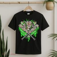 Baseball Drip For Ice Cream Dripping Baseball Camo T-Shirt thumb 2