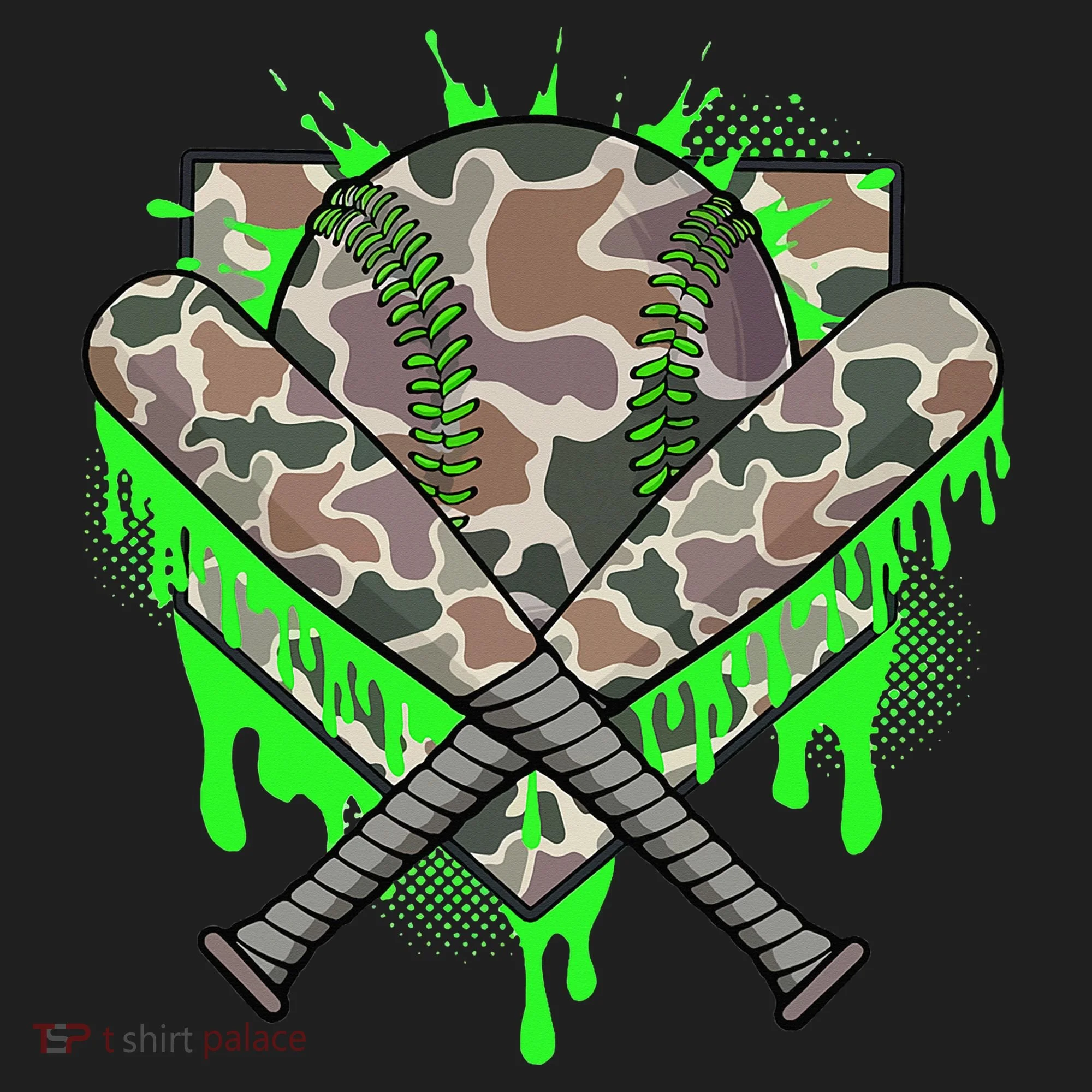 Baseball Drip For Ice Cream Dripping Baseball Camo Beanie