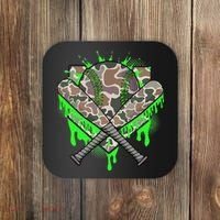 Baseball Drip For Ice Cream Dripping Baseball Camo Coaster thumb 0
