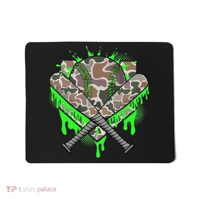 Baseball Drip For Ice Cream Dripping Baseball Camo Mousepad