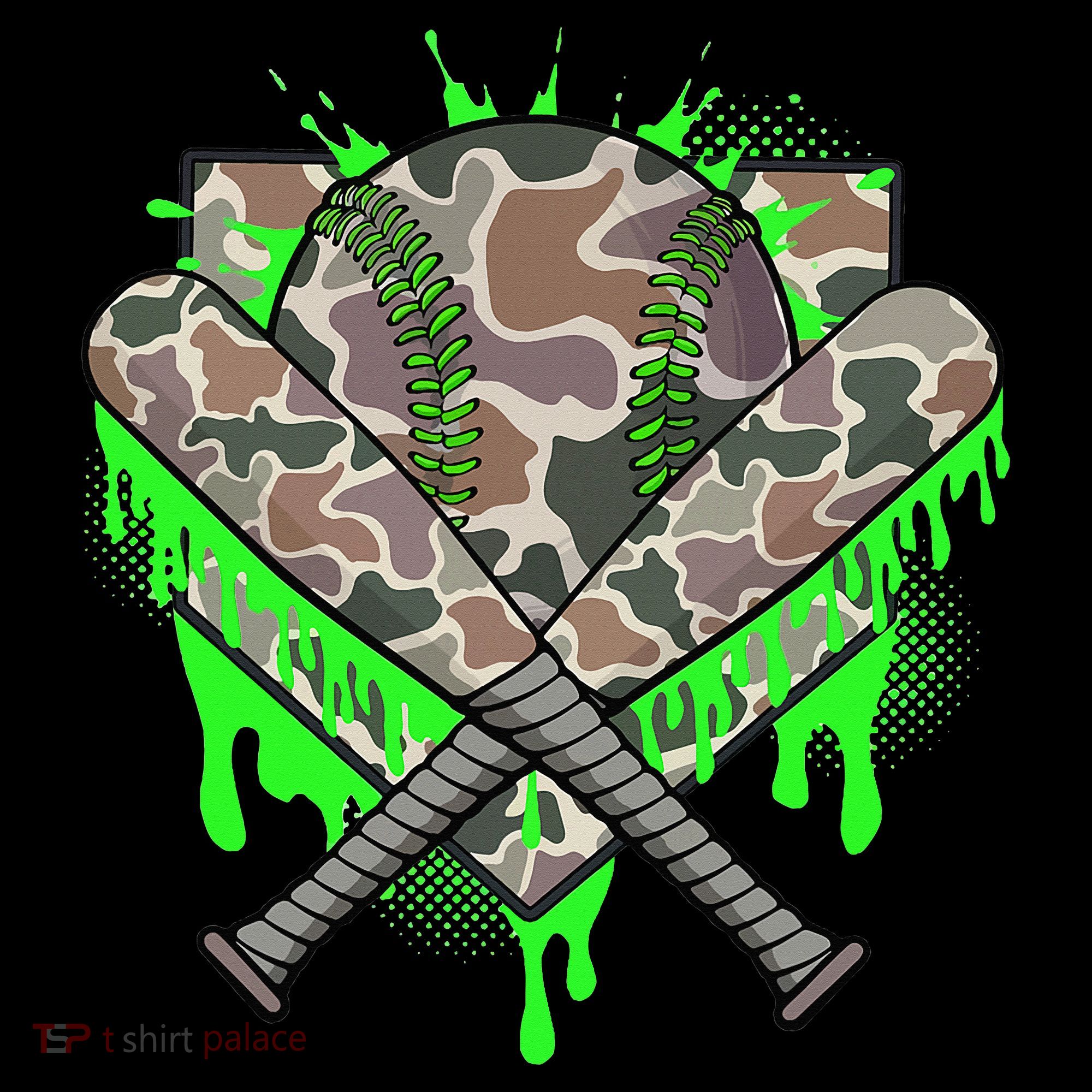 Baseball Drip For Ice Cream Dripping Baseball Camo Mousepad