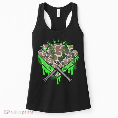Baseball Drip For Ice Cream Dripping Baseball Camo Women's Tank Top