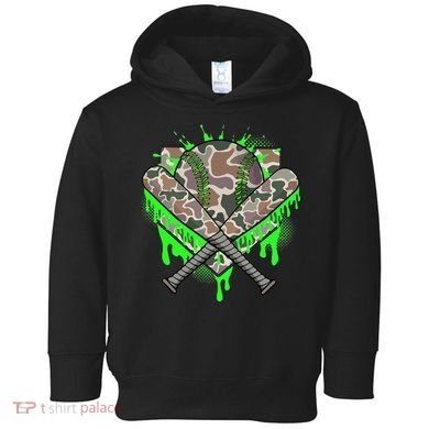 Baseball Drip For Ice Cream Dripping Baseball Camo Toddler Hoodie