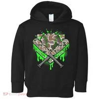 Baseball Drip For Ice Cream Dripping Baseball Camo Toddler Hoodie thumb 0