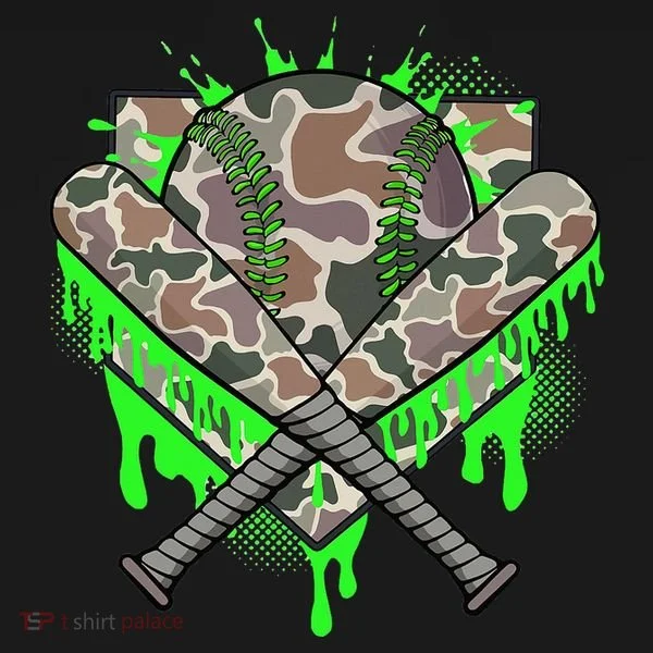 Baseball Drip For Ice Cream Dripping Baseball Camo Toddler Hoodie