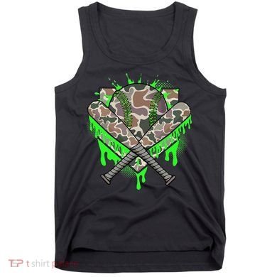 Baseball Drip For Ice Cream Dripping Baseball Camo Tank Top