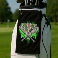 Baseball Drip For Ice Cream Dripping Baseball Camo Golf Towel thumb 2