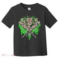 Baseball Drip For Ice Cream Dripping Baseball Camo Toddler T-Shirt thumb 0