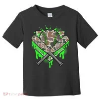 Baseball Drip For Ice Cream Dripping Baseball Camo Toddler T-Shirt thumb 0