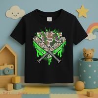 Baseball Drip For Ice Cream Dripping Baseball Camo Toddler T-Shirt thumb 3