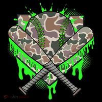 Baseball Drip For Ice Cream Dripping Baseball Camo Women's Long Sleeve Shirt thumb 2