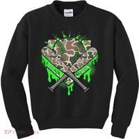Baseball Drip For Ice Cream Dripping Baseball Camo Kids Sweatshirt thumb 0