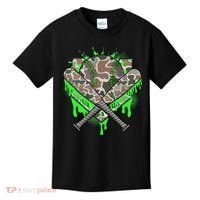 Baseball Drip For Ice Cream Dripping Baseball Camo Kids T-Shirt thumb 0