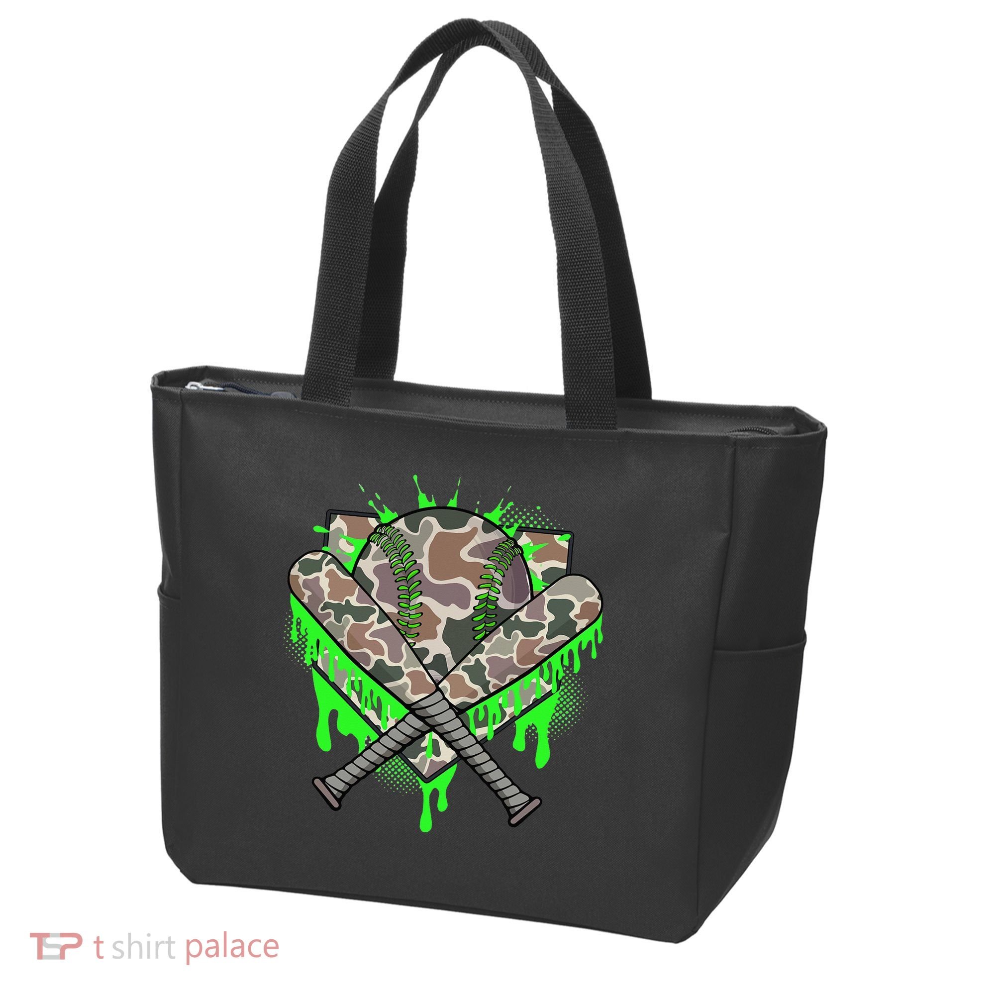 Baseball Drip For Ice Cream Dripping Baseball Camo Tote Bag
