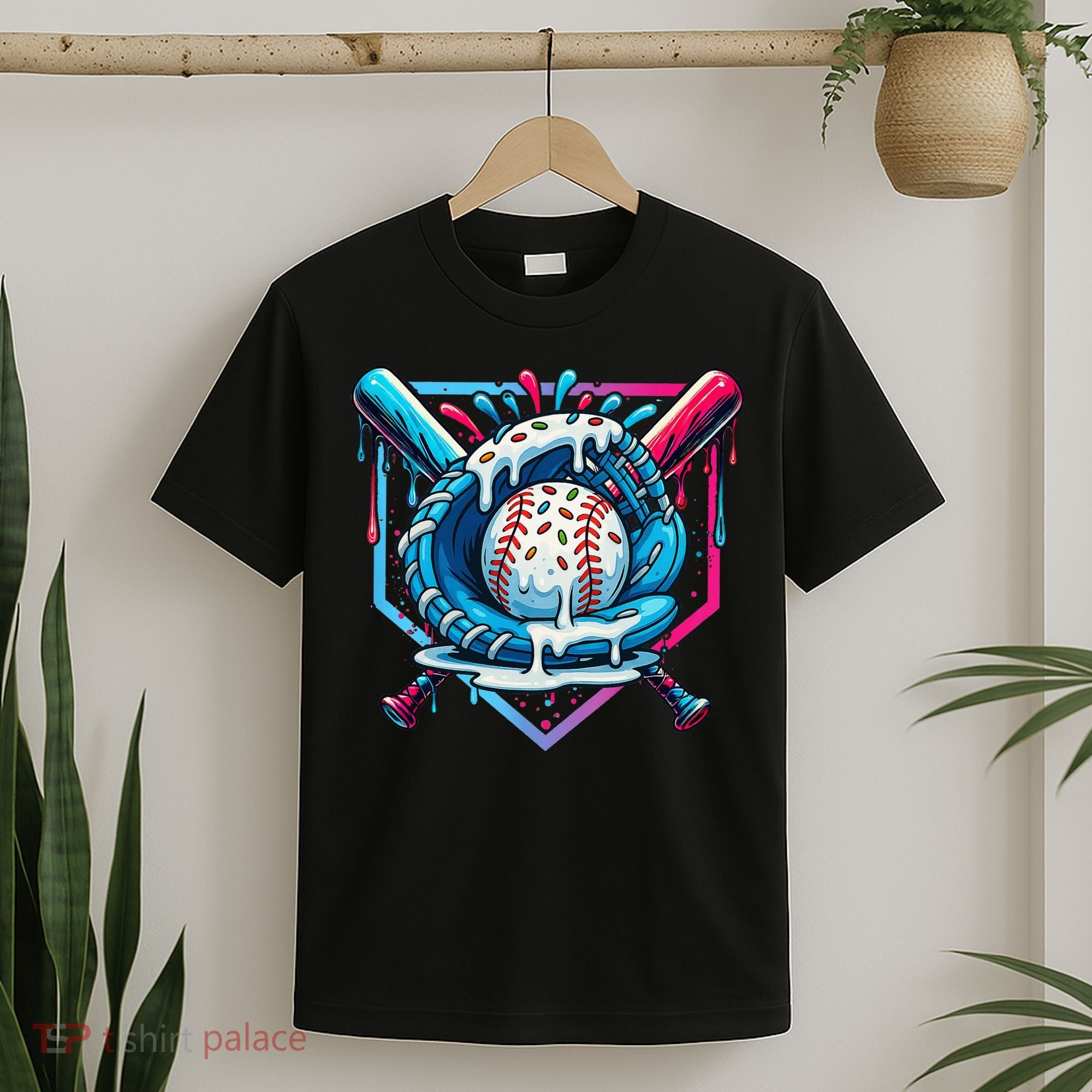 Baseball Drip For Ice Cream Drip Baseball T-Shirt