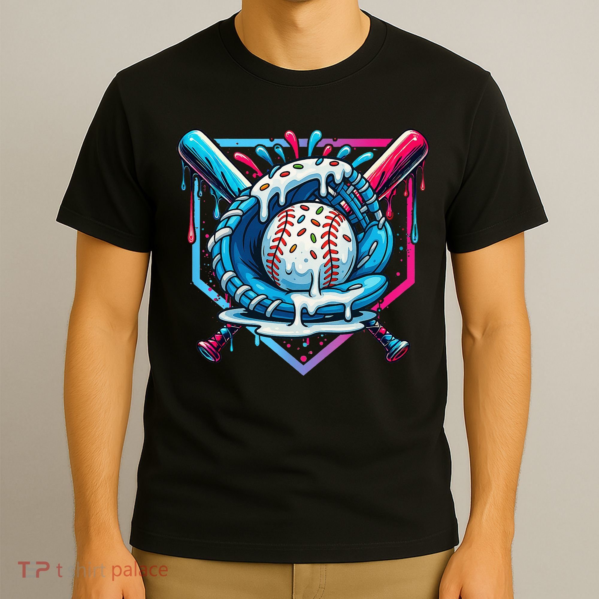 Baseball Drip For Ice Cream Drip Baseball T-Shirt