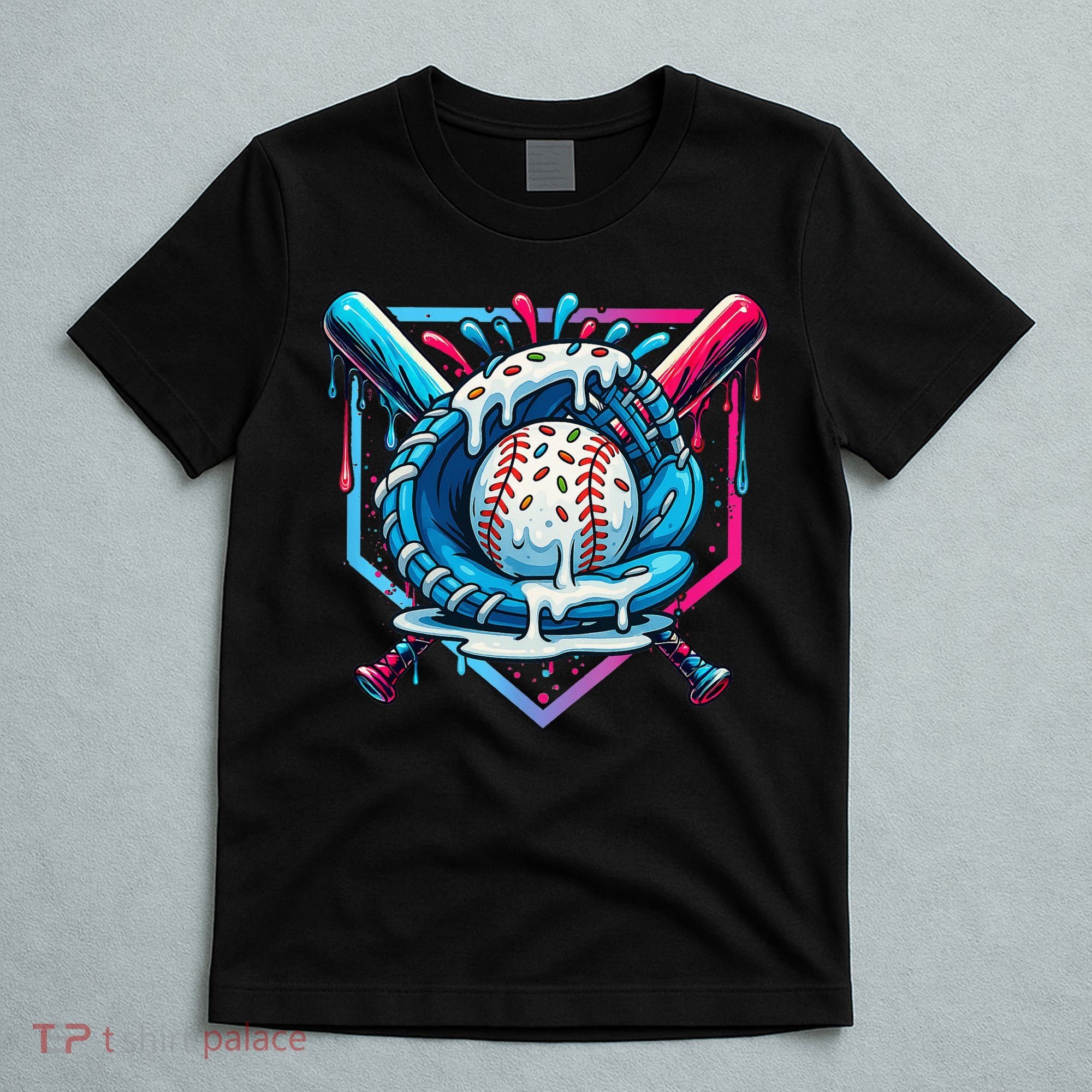 Baseball Drip For Ice Cream Drip Baseball T-Shirt