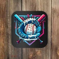 Baseball Drip For Ice Cream Drip Baseball Coaster thumb 0