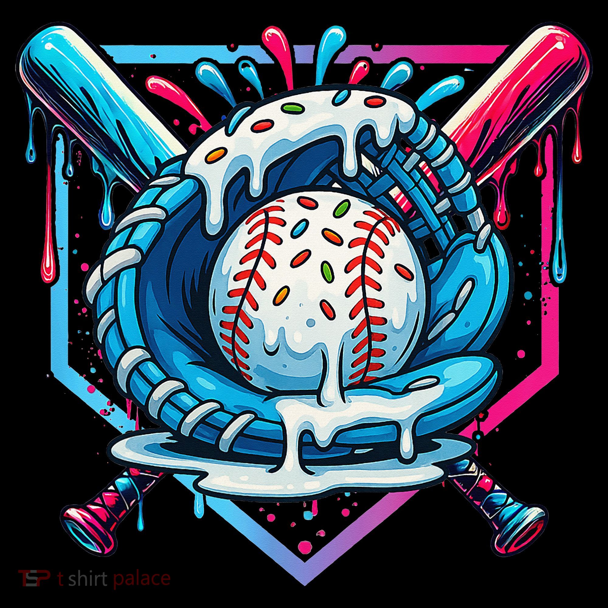 Baseball Drip For Ice Cream Drip Baseball Women's Hoodie