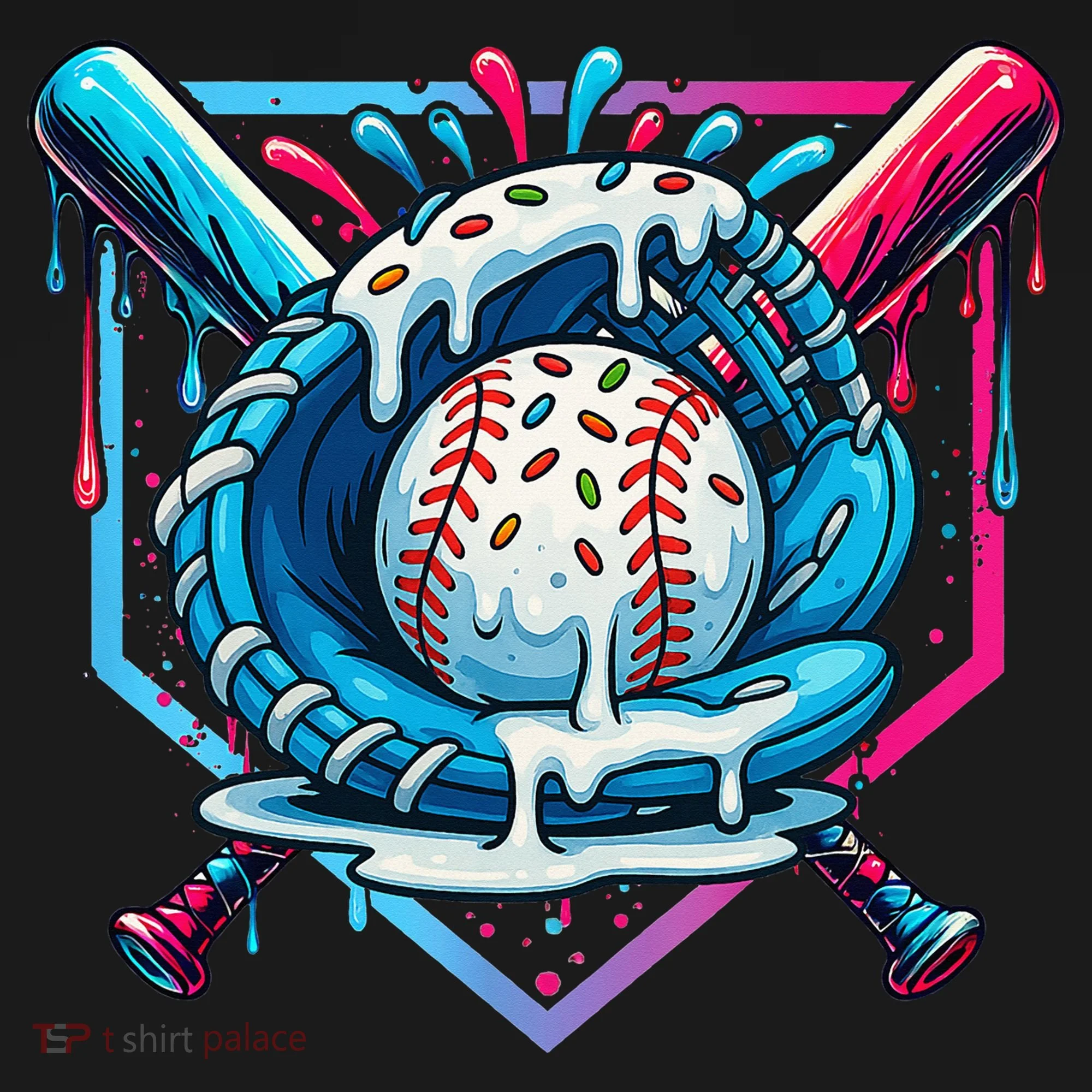 Baseball Drip For Ice Cream Drip Baseball Women's Hoodie