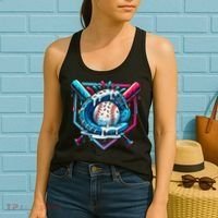 Baseball Drip For Ice Cream Drip Baseball Women's Tank Top thumb 2