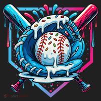 Baseball Drip For Ice Cream Drip Baseball Hat thumb 2
