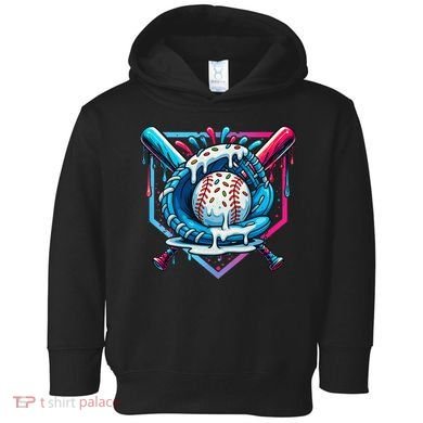 Baseball Drip For Ice Cream Drip Baseball Toddler Hoodie