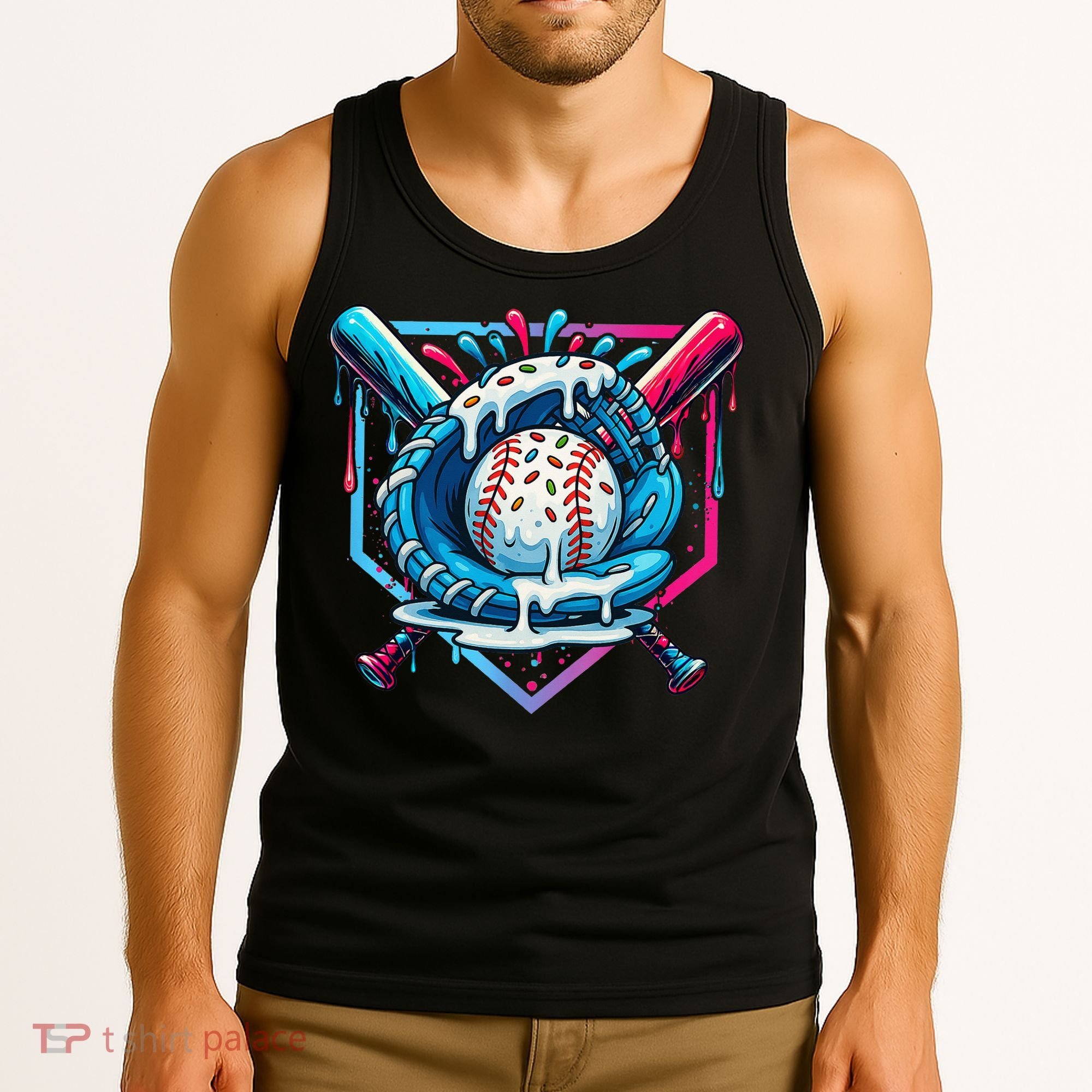 Baseball Drip For Ice Cream Drip Baseball Tank Top