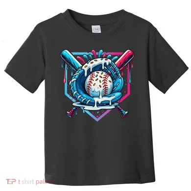 Baseball Drip For Ice Cream Drip Baseball Toddler T-Shirt