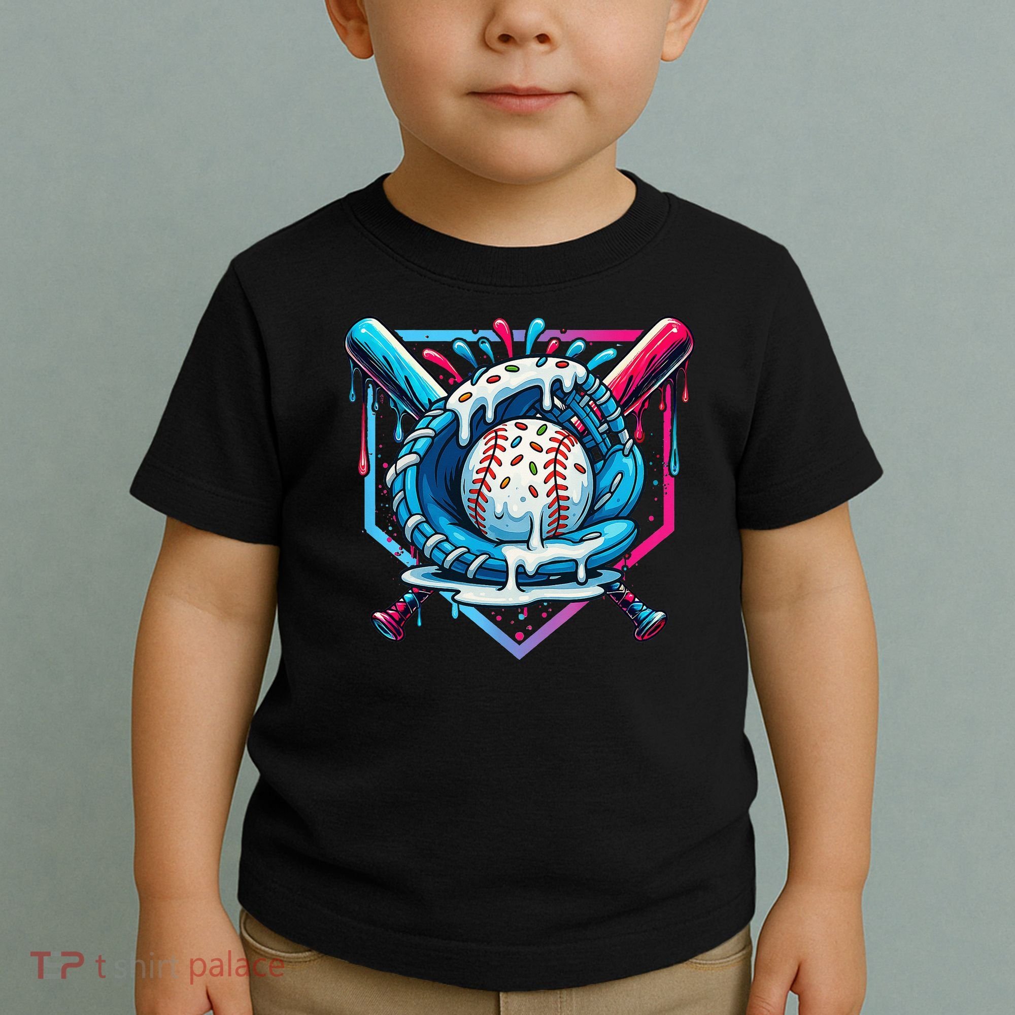 Baseball Drip For Ice Cream Drip Baseball Toddler T-Shirt