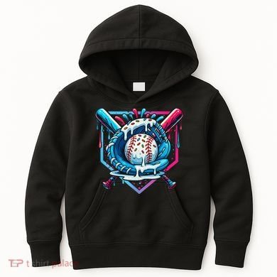 Baseball Drip For Ice Cream Drip Baseball Kids Hoodie