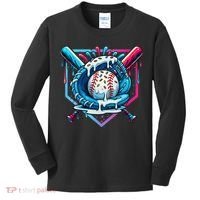 Baseball Drip For Ice Cream Drip Baseball Kids Long Sleeve Shirt thumb 0