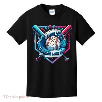 Baseball Drip For Ice Cream Drip Baseball Kids T-Shirt