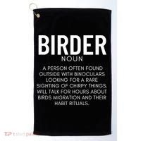 Birder Definition Funny Bird Watching Golf Towel thumb 0