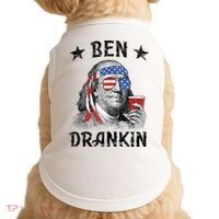 Ben Drankin Funny 4th Of July Doggie Tank thumb 0