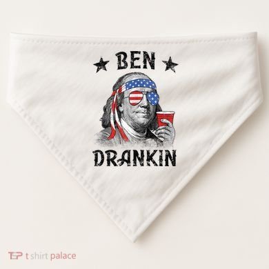 Ben Drankin Funny 4th Of July USA-Made Doggie Bandana