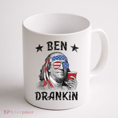 Ben Drankin Funny 4th Of July Coffee Mug back