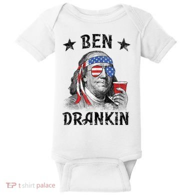Ben Drankin Funny 4th Of July Baby Bodysuit