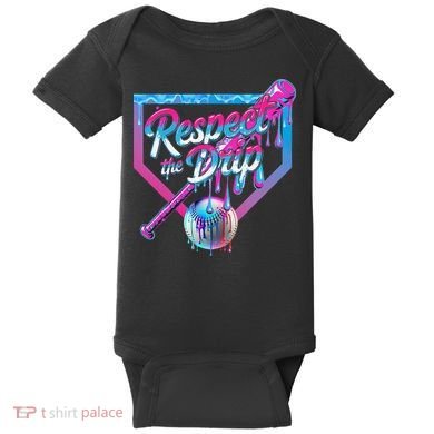 Baseball Drip For Ice Cream Drip Baseball Baby Bodysuit
