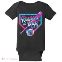 Baseball Drip For Ice Cream Drip Baseball Baby Bodysuit thumb 0