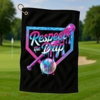 Baseball Drip For Ice Cream Drip Baseball Golf Towel thumb 1