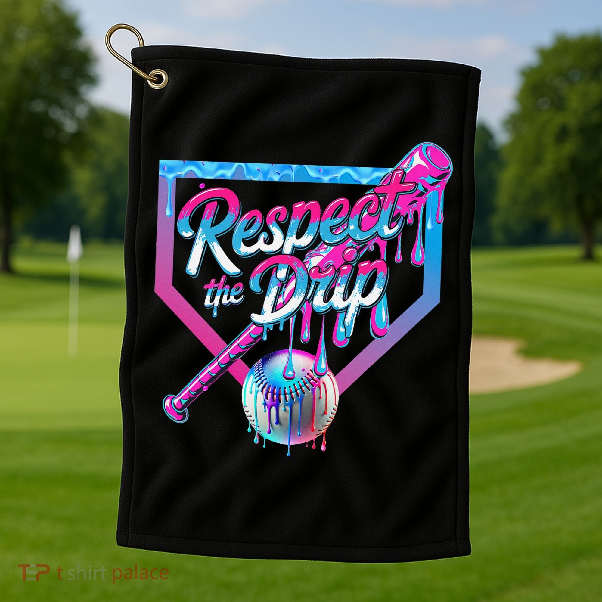 Baseball Drip For Ice Cream Drip Baseball Golf Towel